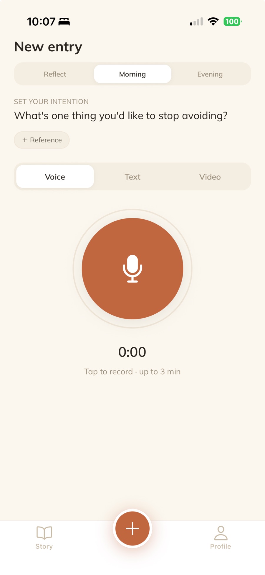 Recording a new voice entry in Arc